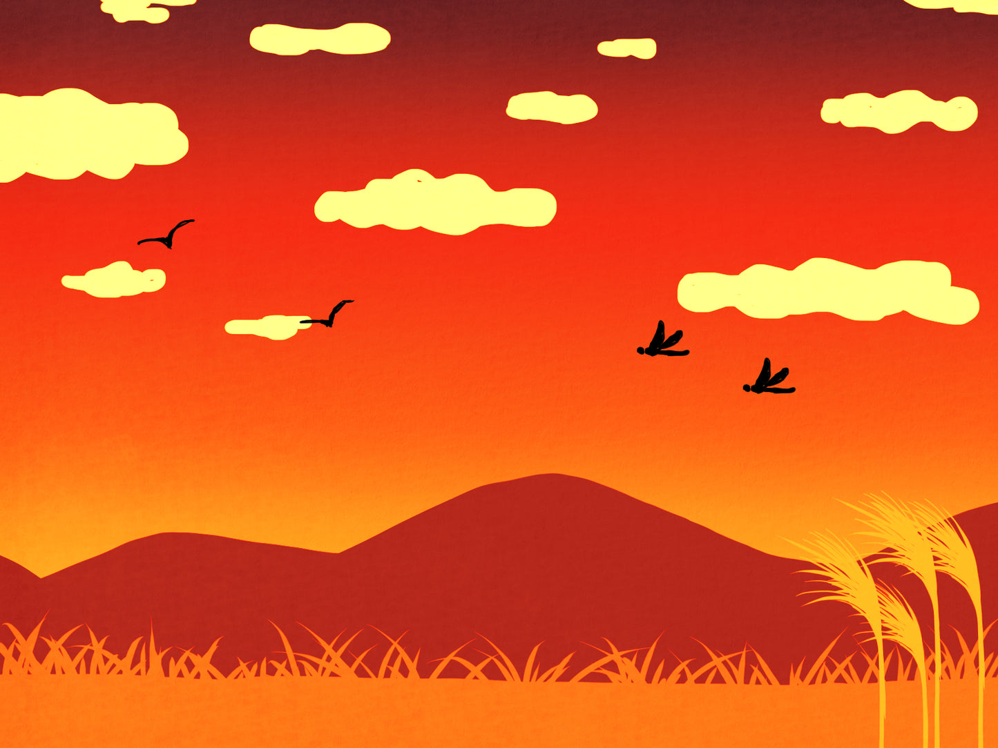 里山の夕暮れ